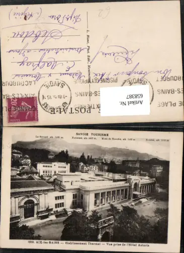 658387,Aix-les-Bains Etablissement Thermal Vue prise de l Hotel Astoria France