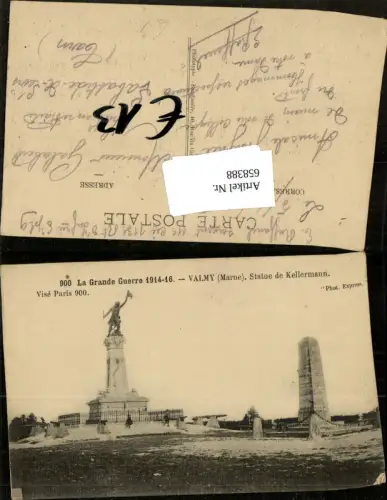 658388,Valmy Marne Statue de Kellermann WW1 France