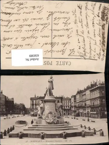 658389,Bordeaux Monument Gambetta Statue France