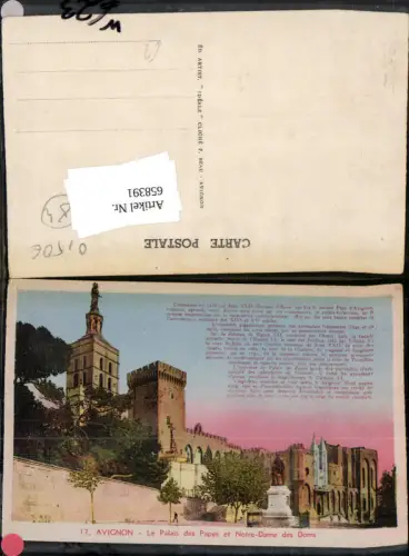 658391,Avignon Le Palais des Papes et Notre-Dame des Doms France