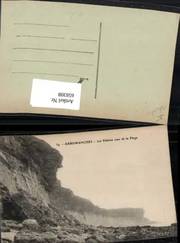 658398,Arromanches Les Falaises vue de la Plage Küste France