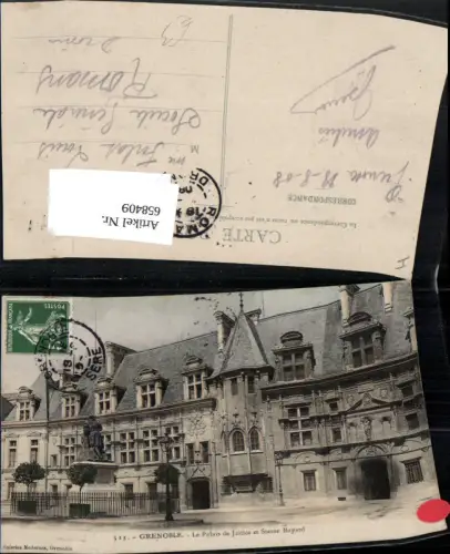 658409,Grenoble Le Palais de Justice et Statue Bayard France