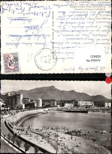 658421,St-Jean-de-Luz Basses-Pyrenees La Grande Plage Strand Strandleben France