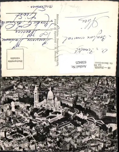 658425,Luftbild Paris Vue aerienne La Basilique du Sacre-Coeur de Montmartre France