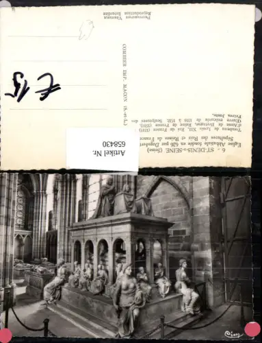 658430,St-Denis-s-Seine Seine Eglise Abbatiale fondee en 626 par Dagobert 1 France
