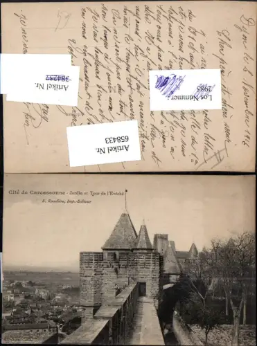 658433,Cite de Carcassonne Jardin et Tour de l Eveche France
