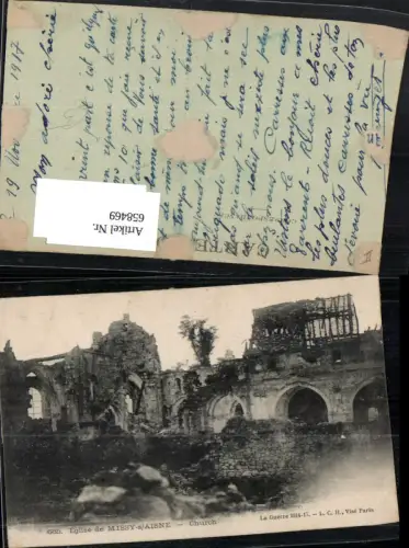658469,Eglise de Missy-seuroAisne Church Kirche WW1 France