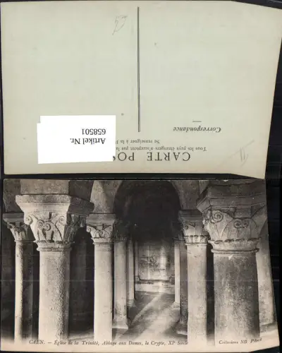 658501,Caen Eglise de la Trinite Abbaye aux Dames la Crypte XI siecle France