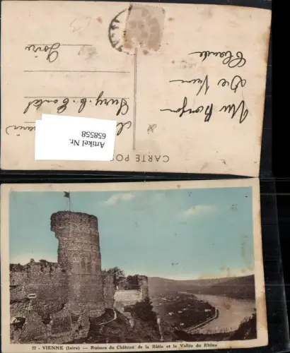658558,Vienne Isere Ruines du Chateau de la Batie et la Vallee du Rhone France