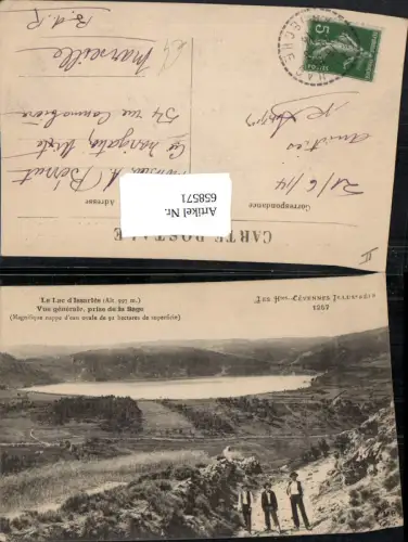 658571,Les Htes-Cevennes Le Lac d Issarles Vue generale prise de la Sage France