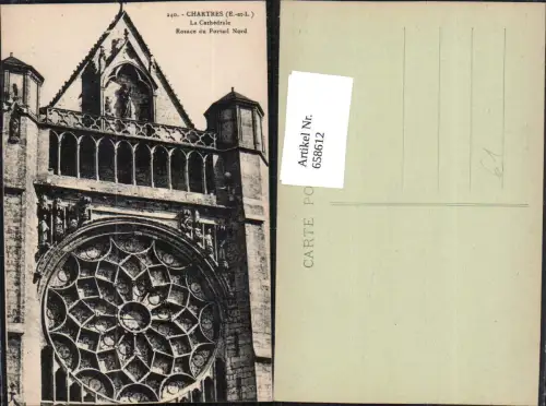 658612,Chartres La Cathedrale Rosace du Portail Nord France