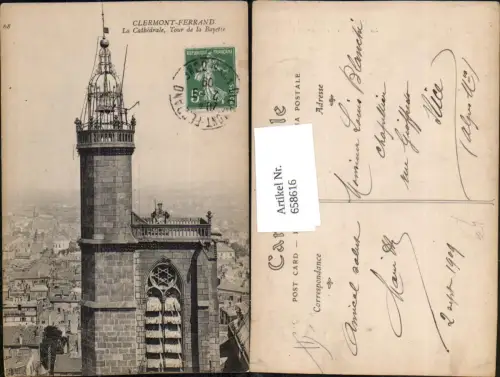 658616,Clermont-Ferrand La Cathedrale Tour de la Bayette France