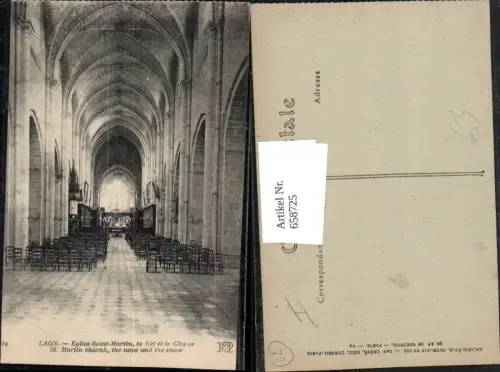 658725,Laon Eglise Saint-Martin la Nef et le Choeur St Martin Church France