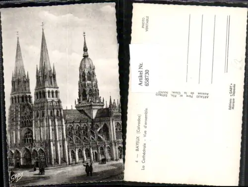 658730,Foto Ak Bayeux Calvados La Cathedrale Vue d ensemble France