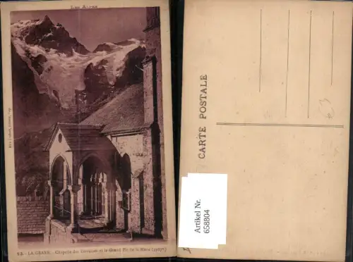 658804,La Grave Chapelle des Terrasses et le Grand Pic de la Meije France