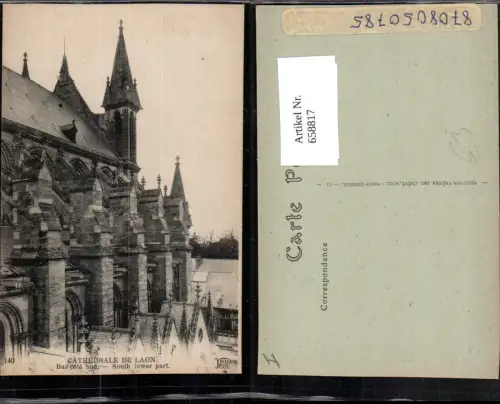 658817,Cathedrale de Laon Bas-cote sud South lower part France