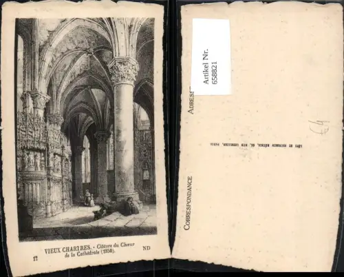 658821,Vieux Chartres Cloture du Choeur de la Cathedrale France