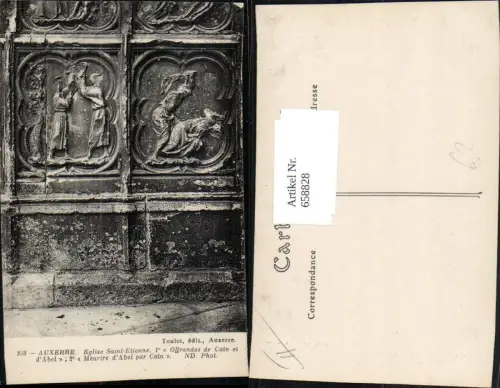 658828,Auxerre Eglise Saint-Etienne Meutre d Abel per Cain France