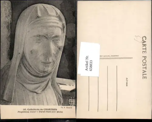 658833,Cathedrale de Chartres Prophetesse Anne Portail Nord France