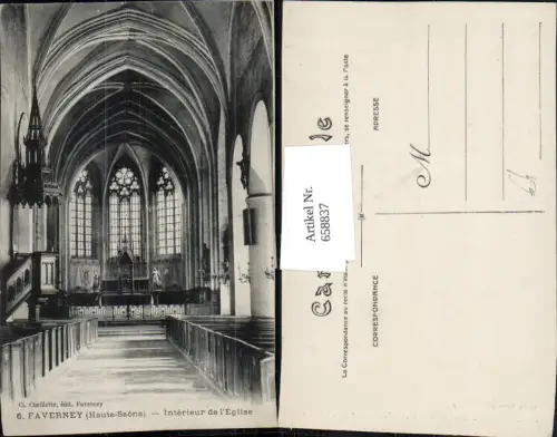658837,Faverney Haute-Saone Interieur de l Eglise Kirche Innen France