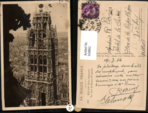 658862,Rouen Seine-Inferieure La Tour du Beurre France
