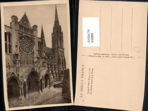 658886,Chartres Eure-et-Loir Le Portail Nord et la Fleche France