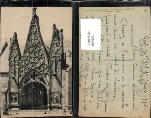 658926,Croix Finistere Le Portail de l Eglise Notre-Dame de Roscudon France