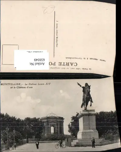 659349,Montpellier La Statue Louis XIV et le Chateau d eau France