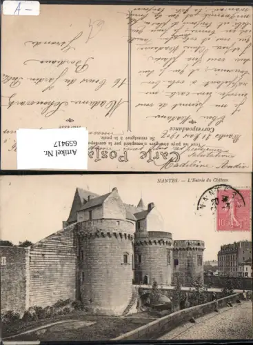 659417,Nantes L Entree du Chateau Schloss France