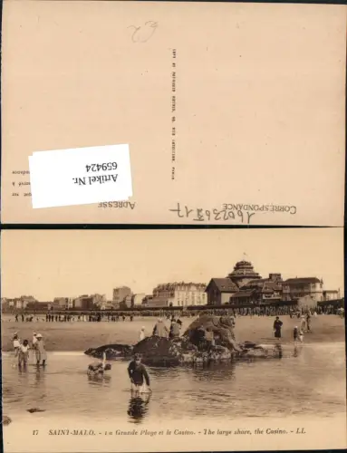 659424,Saint-Malo La Grande Plage et le Casino Strand Strandleben France