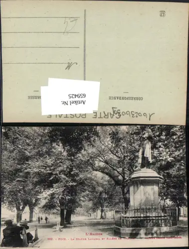 659425,Foix La Statue Lakanal et Allees de Vilotte France