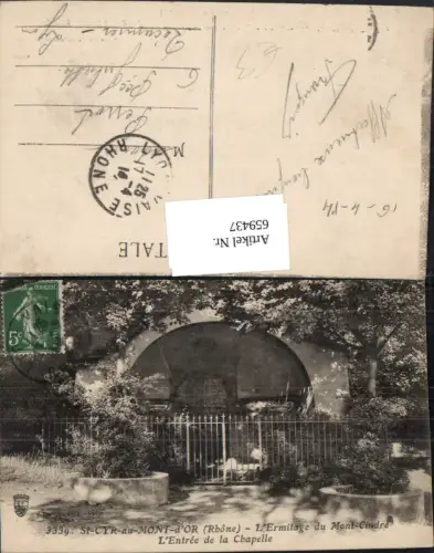 659437,St-Cry-au-Mont-d Or Rhone L Ermitage du Mont-Cindre L Entree de la Chapelle France