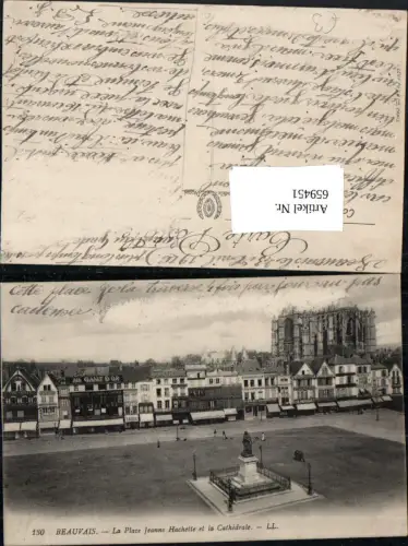 659451,Beauvais La Place Jeanne Hachette et la Cathedrale France