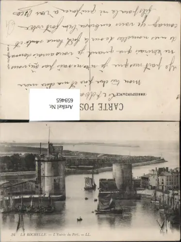 659465,La Rochelle L Entree du Port Hafen Segelschiffe Schiffe France