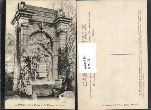 659705,Paris Porte Maillot Le Monument de Levassor France
