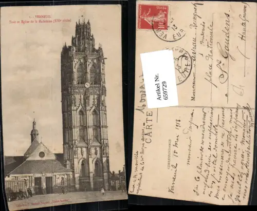 659729,Verneuil Tour de Eglise de la Madeleine France