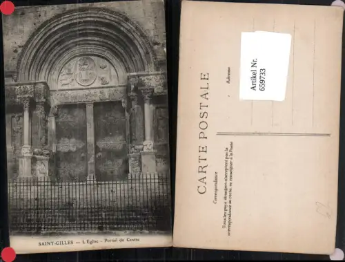 659733,Saint-Gilles L Eglise Portail du Centre Kirche France