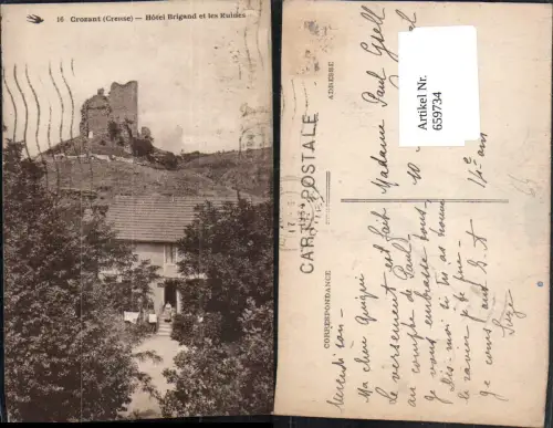 659734,Crozant Creuse Hotel Brigand et les Ruines France