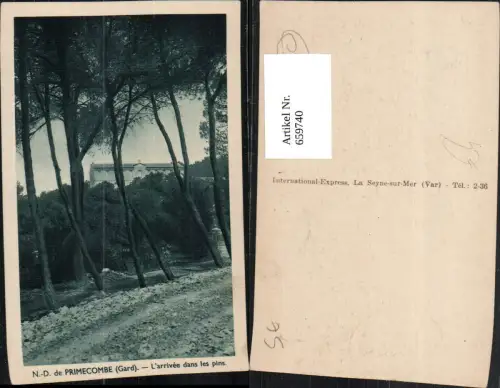 659740,Notre-Dame de Primecombe Gard L arrivee dans les pins France