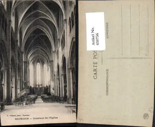 659756,Bourgoin Interieur de l Eglise Kirche France
