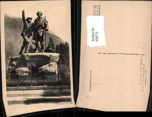 659773,Chamonix Mont Blanc Monument de Saussure par J. Salmson France