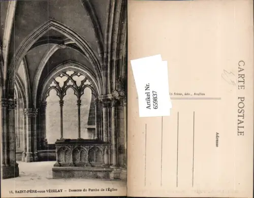 659837,Saint-Pere-sous-Vezelay Dessous du Porche de l Eglise France