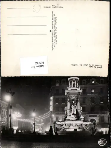 659862,Lyon la nuit Fontaine de la place des Jacobins France