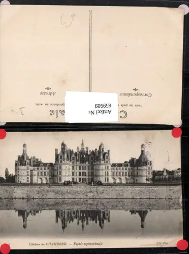 659909,Chateau de Chambord Facade septentrionale France
