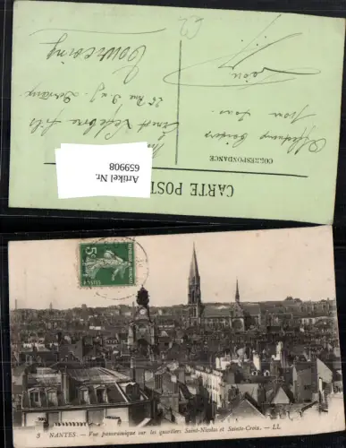 659908,Nantes Vue panoramique sur les quartiers Saint-Nicolas et Sainte-Croix France