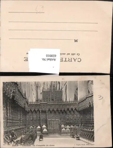659910,Auch Cathedrale vue d ensemble du choeur France
