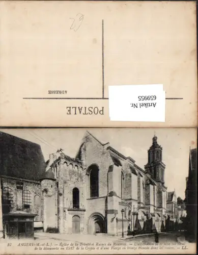 659955,Angers Eglise de la Trinite et Ruines du Ronceray France