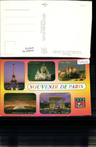 670755,Mehrbild Ak Paris La Tour Eiffel Notre-Dame L Arc de Triomphe France