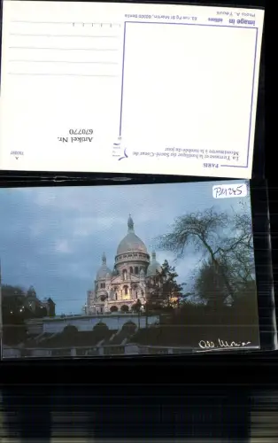 670770,Paris La Terrasse et la basilique de Sacre Coeur de Montmartre b. Nacht France