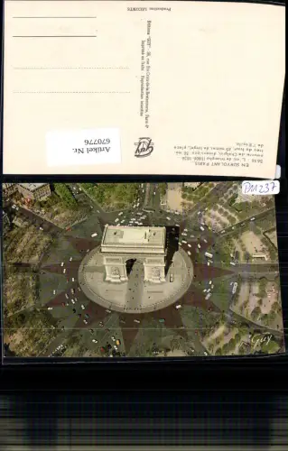 670776,Luftbild Paris L arc de triomphe Triumphbogen France